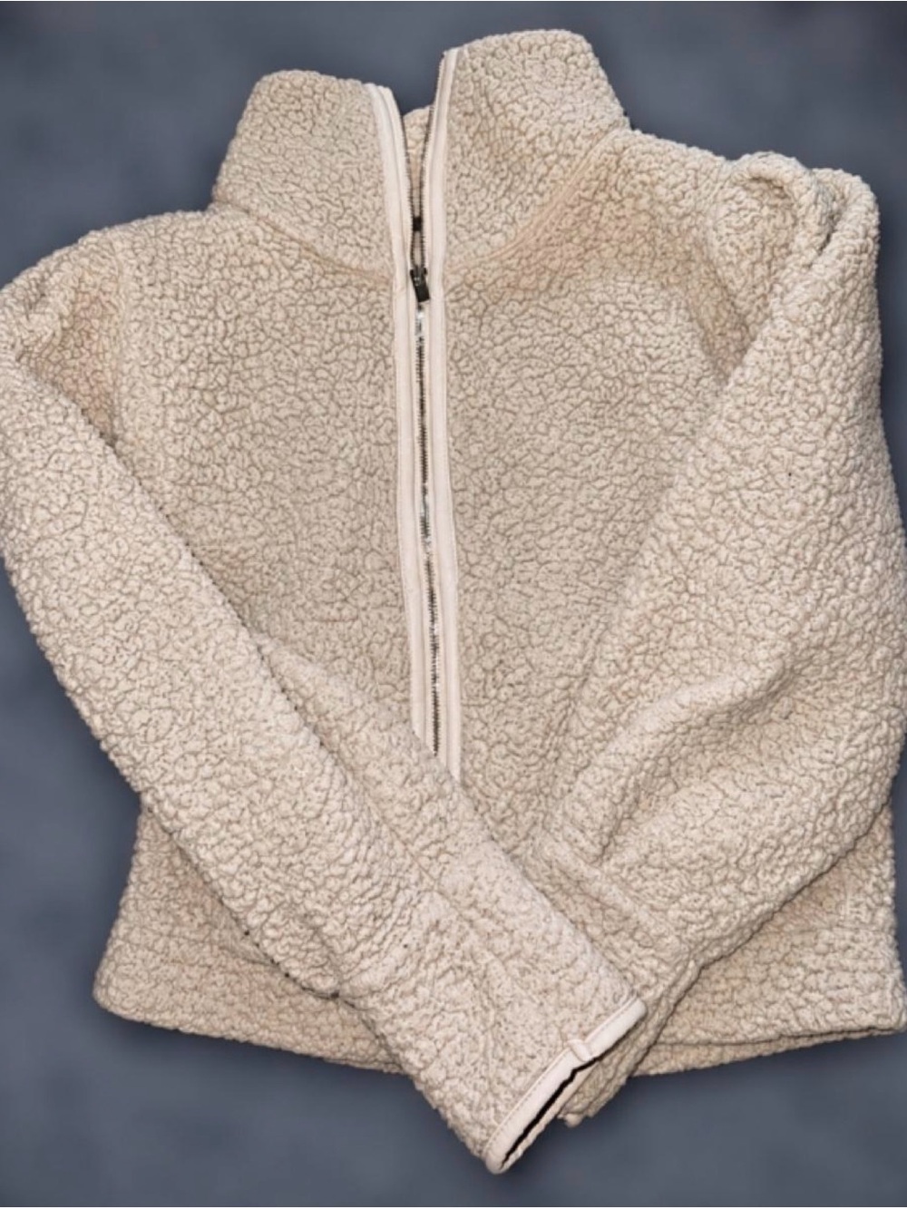 Express Cream Sherpa Quarter-Zip Jacket